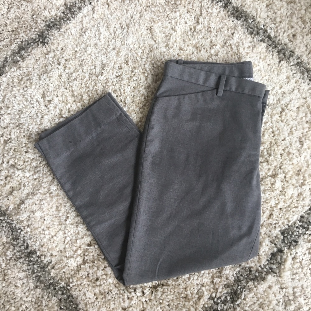Gray Uniqlo Straight Leg Dress Pants